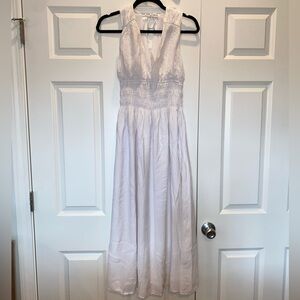 Abercrombie & Fitch Smocked V Neck Maxi Dress